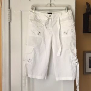 Never worn white knee length cargo shorts